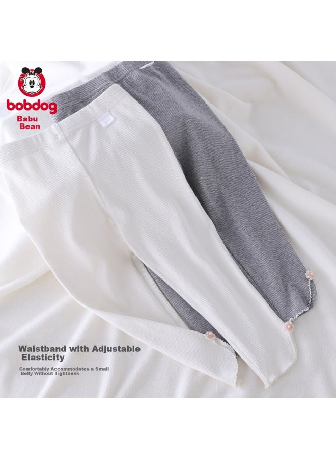 Babu Bean Girls' Thin Spring And Autumn Leggings Children'S Outerwear Long Pants Baby Stylish Pants Girls' Spring And Summer Elastic Nine-Point Pants - Image 3