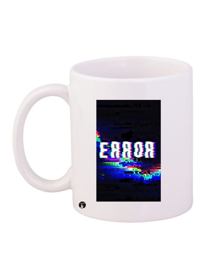 RYN Error Printed Coffee Mug White/Black/Blue 11ounce