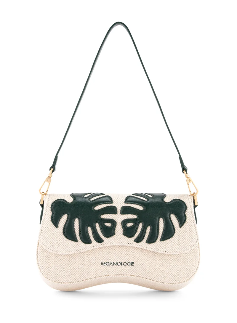 Veganologie Marra Shoulder Bag in Green Made from 0.5 Bamboo Stems