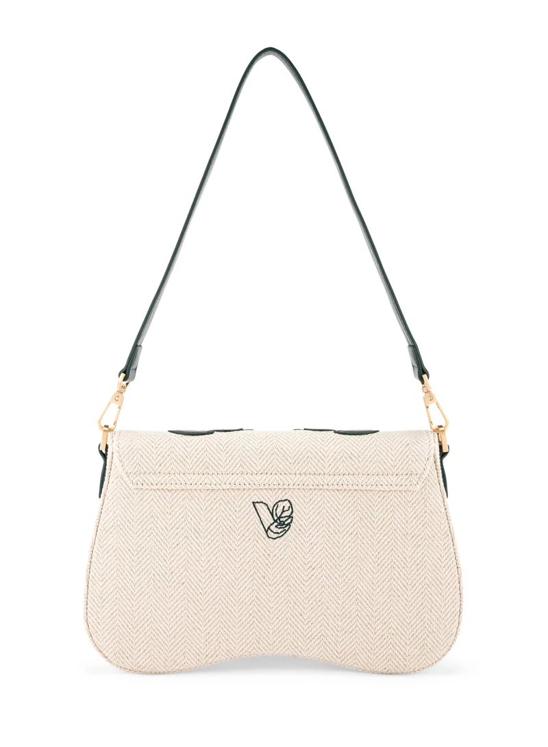 Veganologie Marra Shoulder Bag in Green Made from 0.5 Bamboo Stems