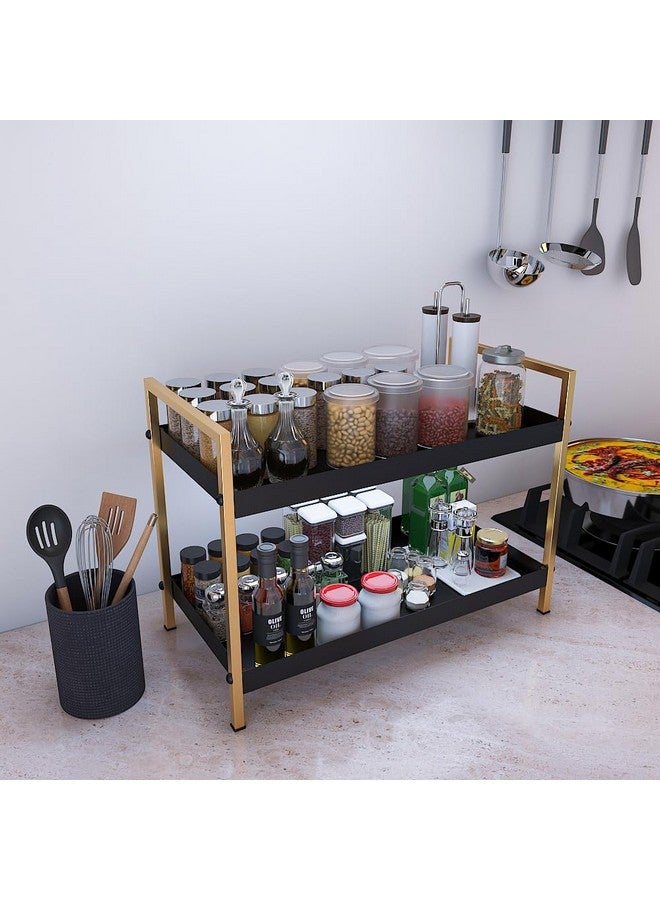 DECOWORLD Metal || 2 Tier Multipurpose Countertop Organizer Rack || Multishelf Storage Stand For Kitchen, Bathroom Or Dressing Table|| Spice Rack,Cosmetics Organizer Or Bathroom Organizer - Image 2