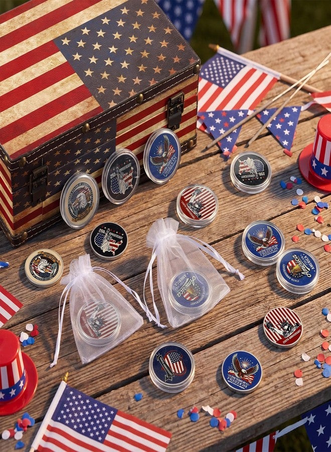 Kenning 24 Set 250th Anniversary Commemorative Coins in Capsule with Organza Bag, Patriot Coins for Soldier, Veteran, United States Declaration of Independence Challenge Coin Set President Day Gifts - Image 5