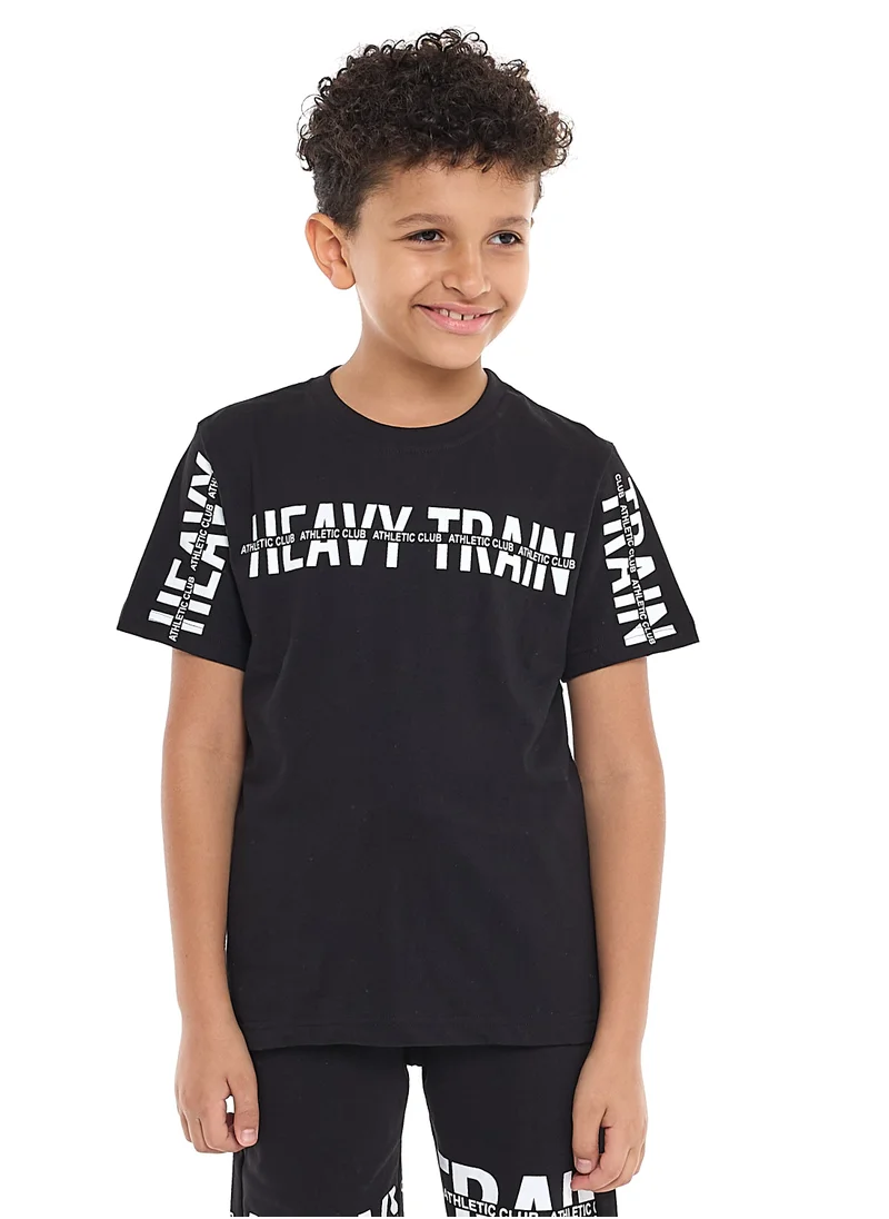 victor and jane Victor and Jane Sr Boys' Slogan Print Set - Black