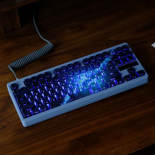 TIMSEKER Dark Blue and Black PBT Cherry Profile Keycap, Side Print Shine Through Key Cap for Mechanical Gaming Keyboard (135 Keys Only Custom Keycap Set) - Image 4