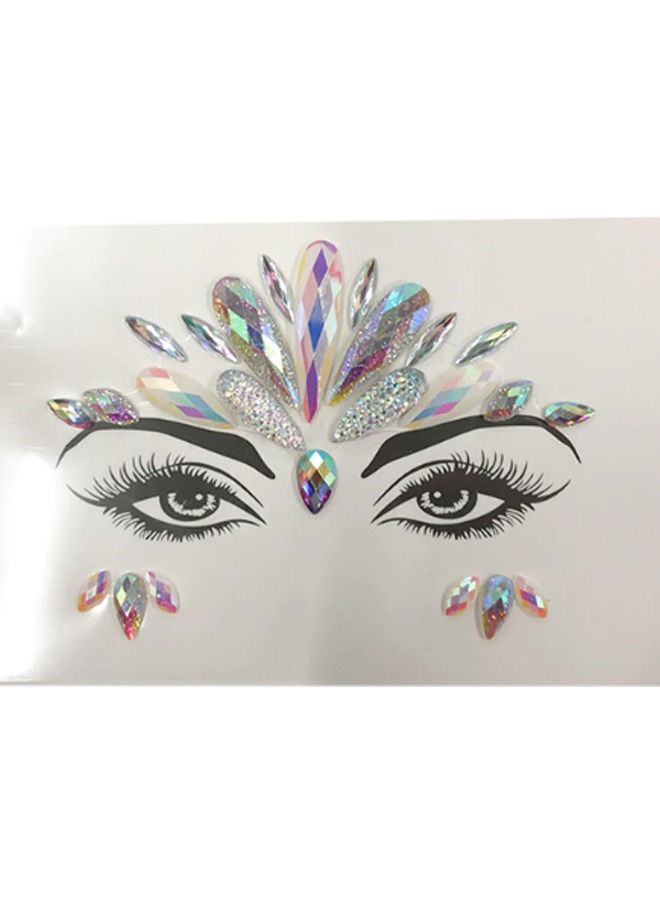 Luminous Mermaid Princess Face Gems Crystal Sticker - Image 1