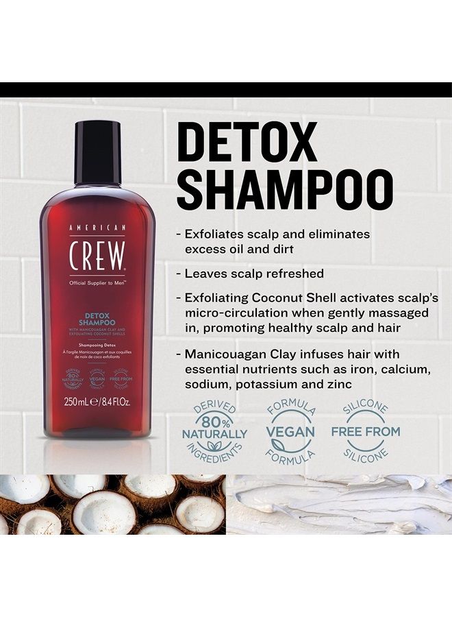 AMERICAN CREW Detox Shampoo for Men by American Crew, Naturally Derived, Vegan Formula, Citrus Mint Fragrance, 33.8 Fl Oz - Image 2