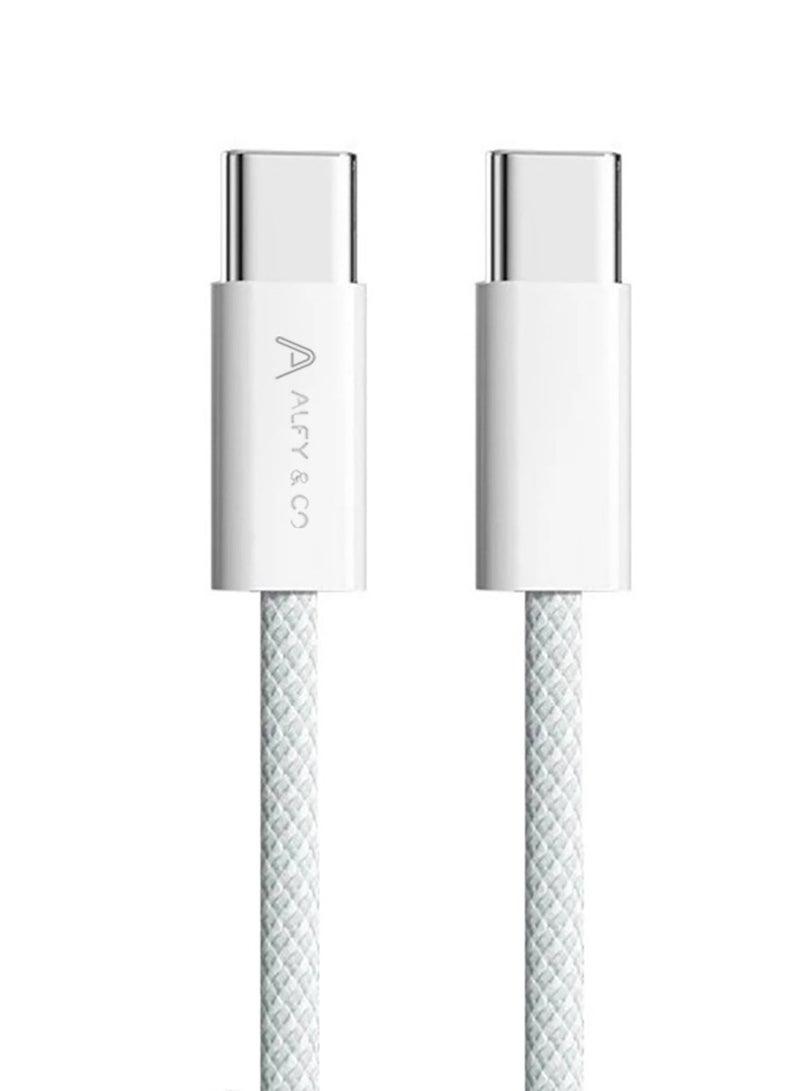 ALFY & CO Apple USB C Cable 1M, Braided 100W Power Delivery PD Fast charge Cable USB C to USB C for iPhone 15 Pro/15 Pro Max/15/15 Plus, iPad mini 6, MacBook Pro/Air, iPad Pro, Samsung S23+, Huawei P60 - Image 1
