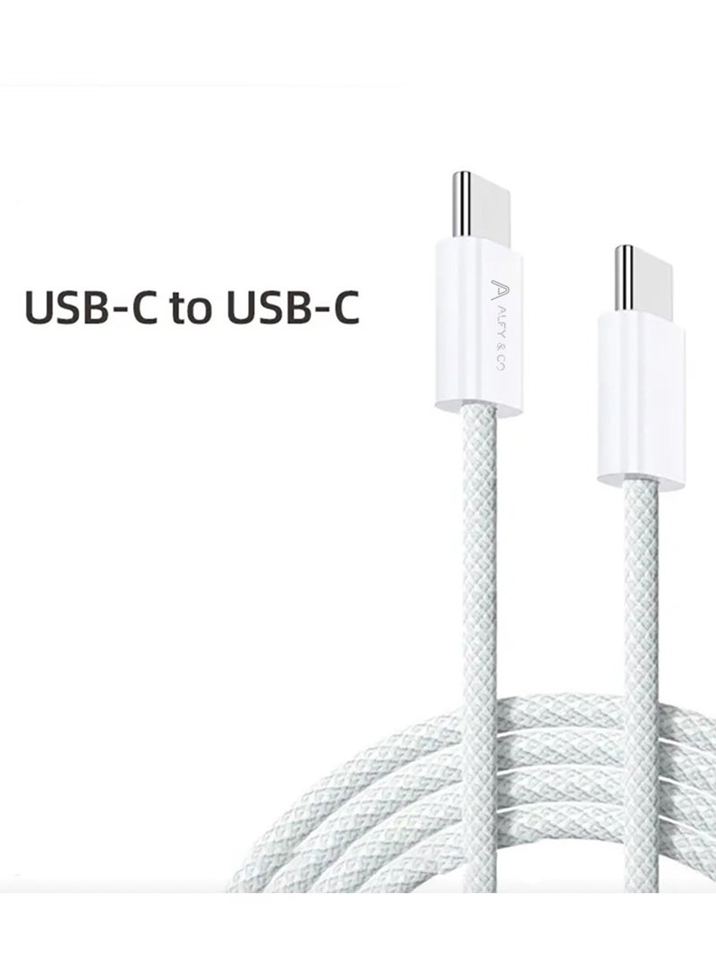 ALFY & CO Apple USB C Cable 1M, Braided 100W Power Delivery PD Fast charge Cable USB C to USB C for iPhone 15 Pro/15 Pro Max/15/15 Plus, iPad mini 6, MacBook Pro/Air, iPad Pro, Samsung S23+, Huawei P60 - Image 3