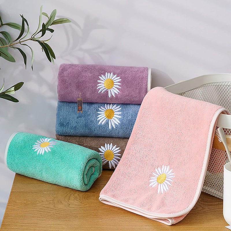 CLUZE Microfiber Face Towel Set Super Soft Quick Drying Workout Sweat Towels Hanging and Absorbent Hand Towel for Gym Bathroom 40x60 cmPack of 4 - Image 3
