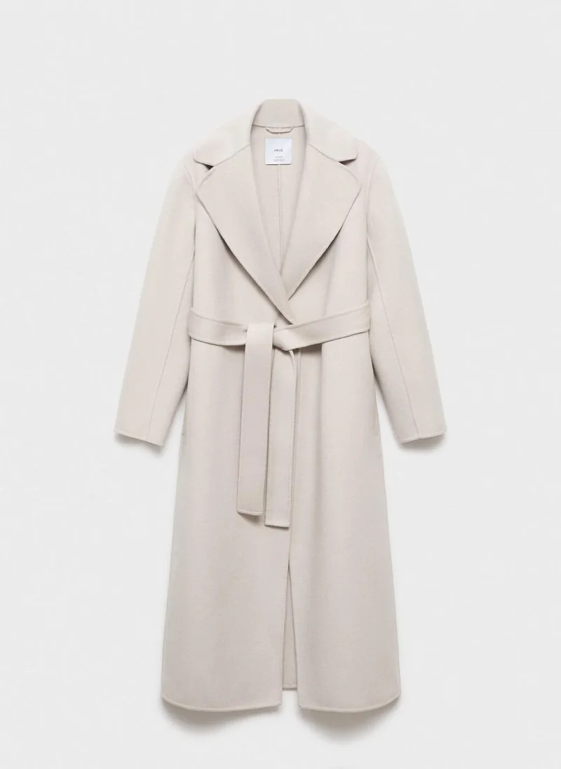MANGO  Wool coat with handmade belt for Women | Best Price UAE