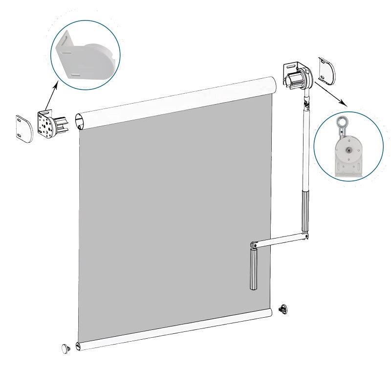 Lihopefe Lihopefe Shade Replacement Parts Mounting Brackets Upgrade to Metal Ring Compatible with Coolaroo Exterior Roller Shade(Cordless Bracket)  - Image 2
