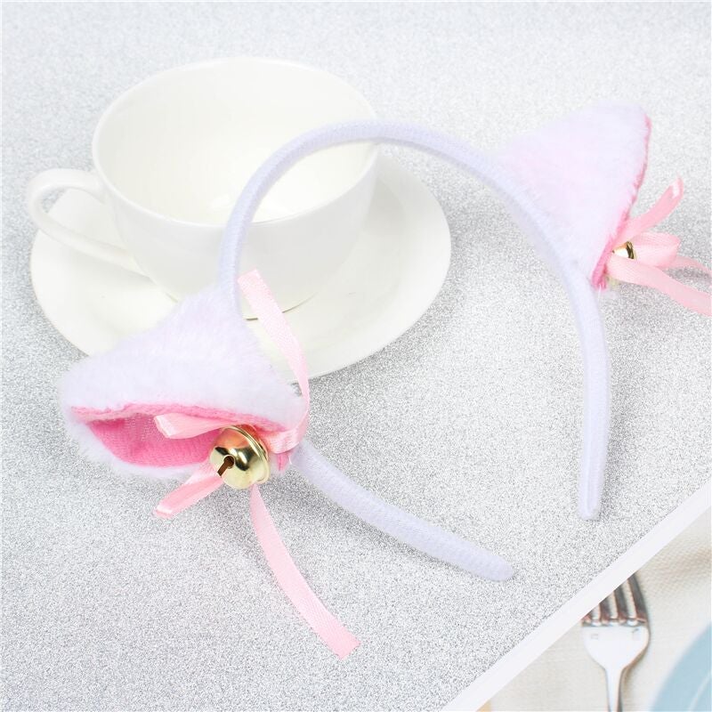 Generic Anime Cat Ear Headband Cosplay Paw Gloves Cute Tail One white headband