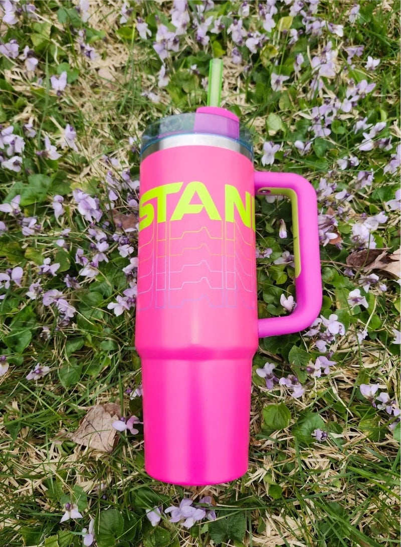 Stanley Reverb 40oz Ultra-Resilient Hot Magenta Stainless Steel Insulated Tumbler – Oversized Travel Mug with Advanced Double-Wall Vacuum Seal for Maximum Temperature Retention – Flip-Top Leakproof Lid & Eco-Friendly Reusable Straw – Hot & Cold Drink Thermal Cup for Gym, Office, Commute, Travel & Outdoor Use - Image 1