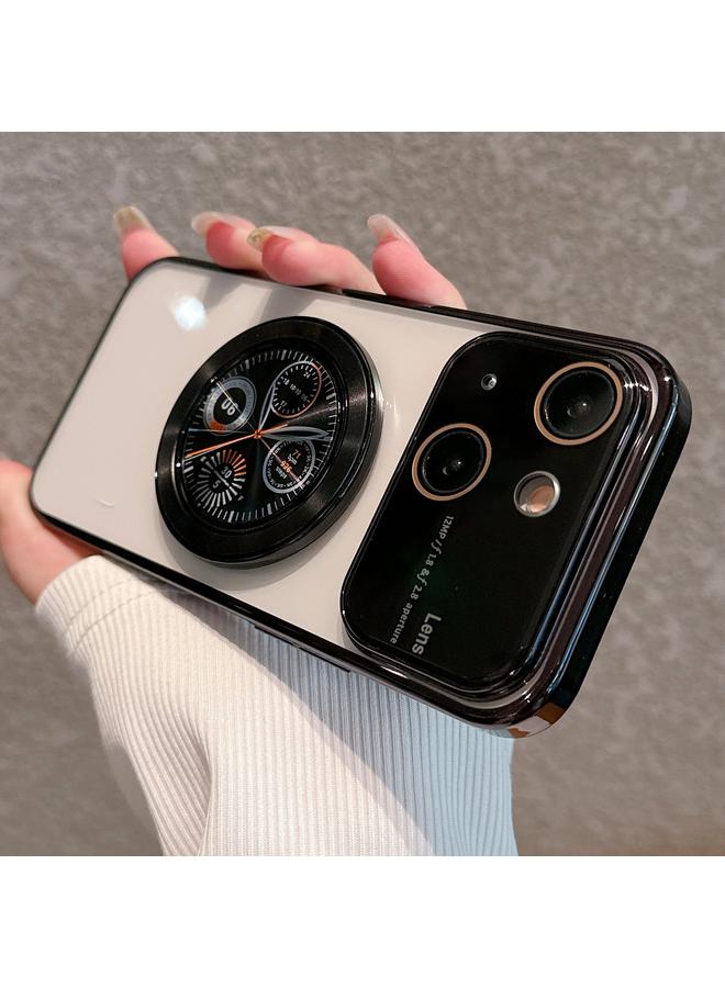 S-TOP Case For iPhone 14 Electroplated Large Window Bracket PC Phone Case - Image 1