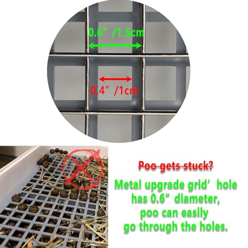 Oncpcare Extra Large Rabbit Litter Box with Grid 22x18in Bunny Litter Tray for Cage XL Potty Training Pan for Adult Rabbit Flemish Giant Rabbits - Image 3