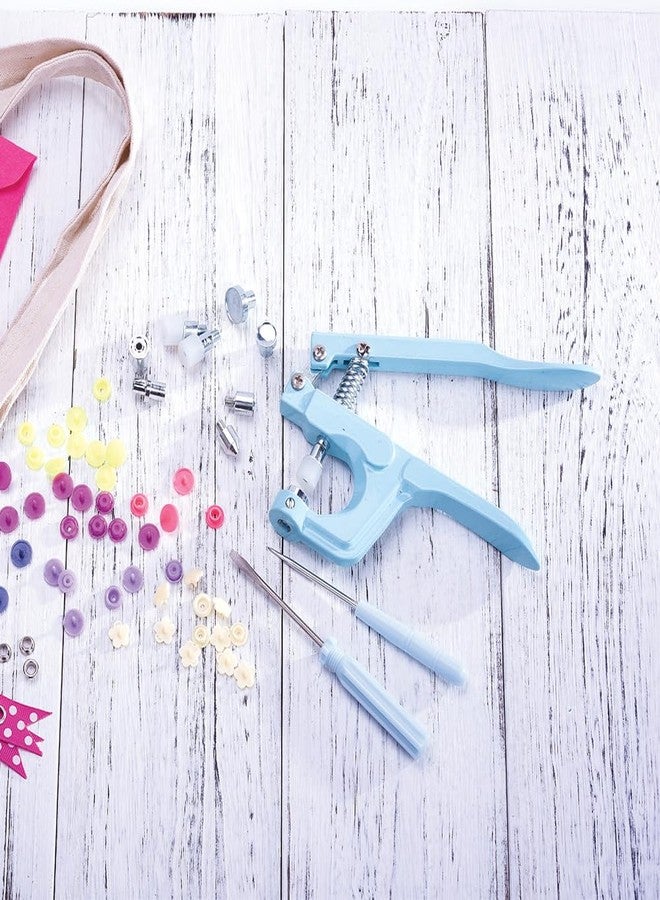 LBTEE 27 Plastic Snap Fastener Kit, Plastic and Metal Snap Buttons with Snaps Pliers Set, 270 Sets Plastic and Metal Snap Buttons for Sewing and Crafting (Blue) - Image 2