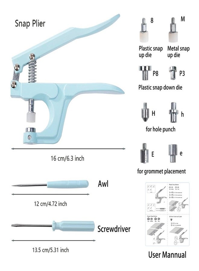LBTEE 27 Plastic Snap Fastener Kit, Plastic and Metal Snap Buttons with Snaps Pliers Set, 270 Sets Plastic and Metal Snap Buttons for Sewing and Crafting (Blue) - Image 5