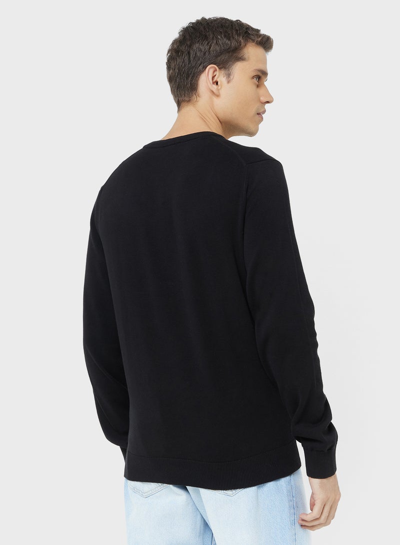LACOSTE Monochrome V Neck Sweater - Image 2