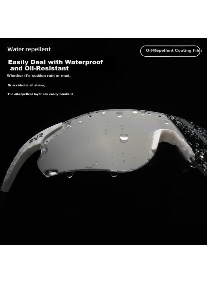 Evr Cycling Gl With Transparent Smart Photochromic Lenses + Black And White Temple Arms - Image 3