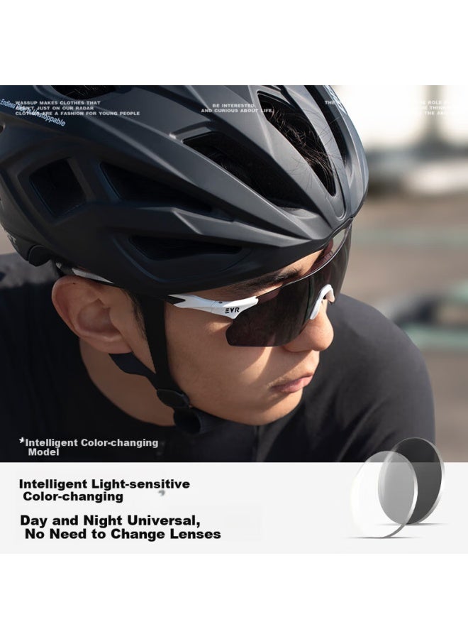 Evr Cycling Gl With Transparent Smart Photochromic Lenses + Black And White Temple Arms - Image 4