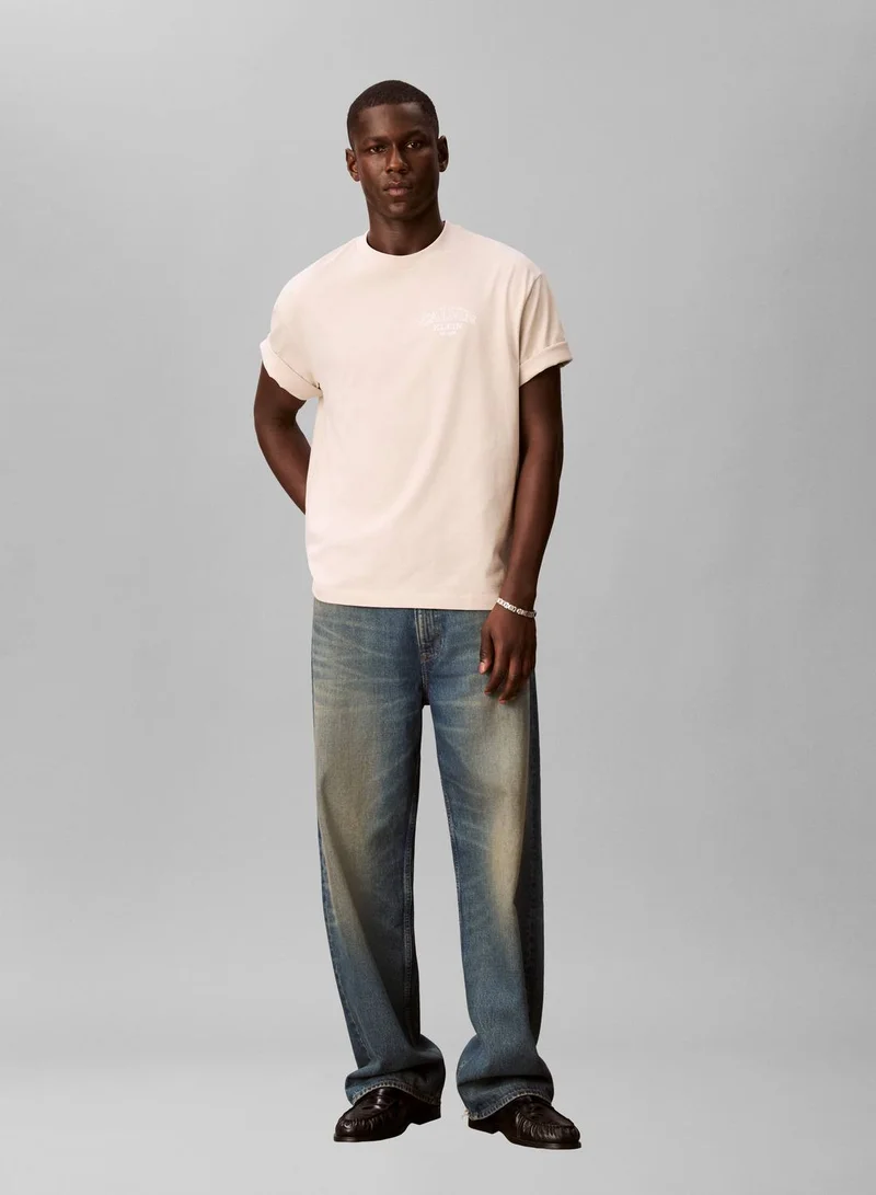 Calvin Klein Jeans Oatmeal Varsity Logo T-Shirt for Men | Best Price UAE
