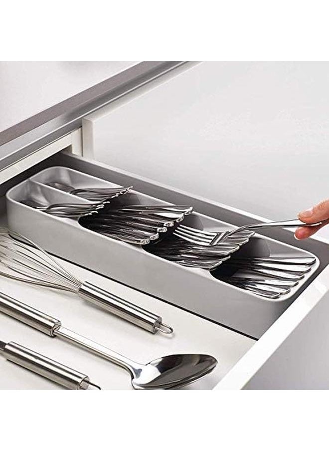 Joseph Joseph 85119 Drawerstore Kitchen Drawer Organizer Tray For Cutlery Silverware Grey  - Image 3