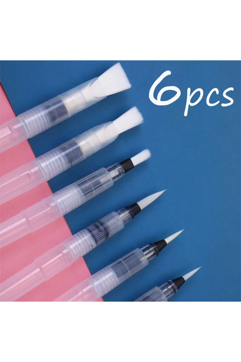 erorex 6pcs Brush 150mm 6/12/18Pcs Watercolor Brush Set With White Nylon Hair And Water Storage Function, A