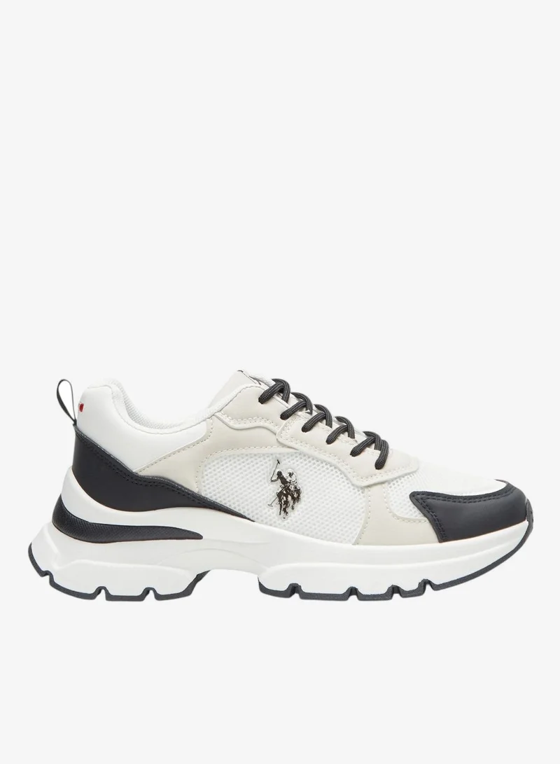 Women's White with Black Accent Sneakers - Bold Rugged Style with Durable Sole for Outdoor Wear Shoes