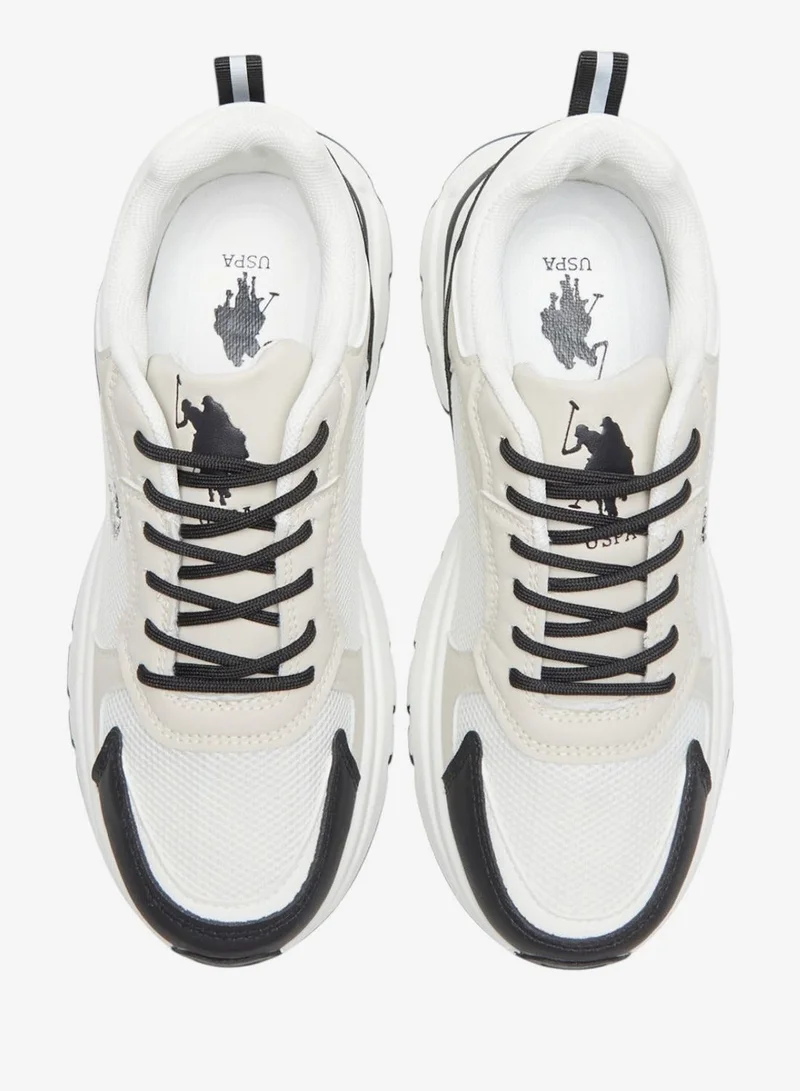 U.S. Polo Assn. White/Black Women's White with Black Accent Sneakers - Bold Rugged Style with Durable Sole for Outdoor Wear Shoes for Women | Best Price UAE
