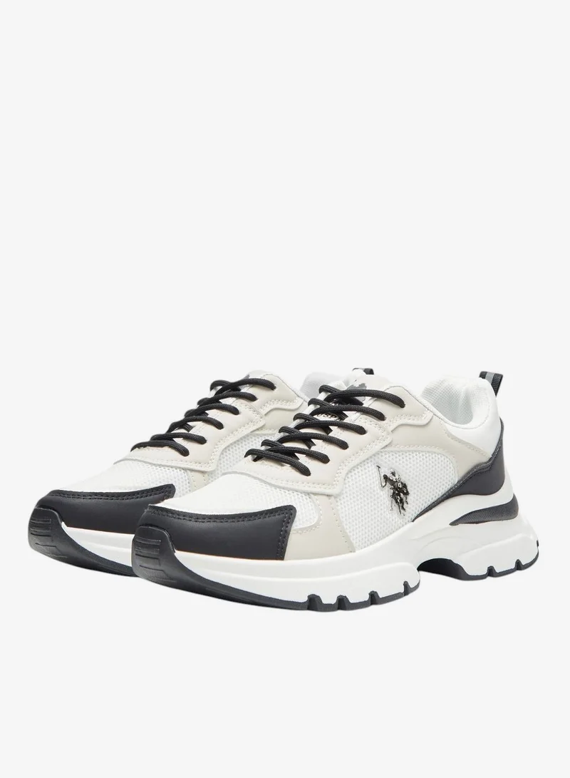 U.S. Polo Assn. White/Black Women's White with Black Accent Sneakers - Bold Rugged Style with Durable Sole for Outdoor Wear Shoes for Women | Best Price UAE