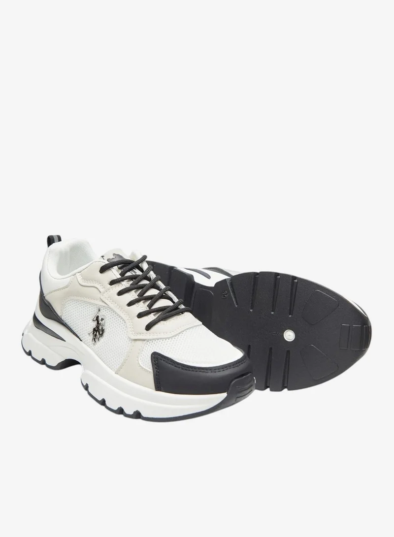 U.S. Polo Assn. White/Black Women's White with Black Accent Sneakers - Bold Rugged Style with Durable Sole for Outdoor Wear Shoes for Women | Best Price UAE