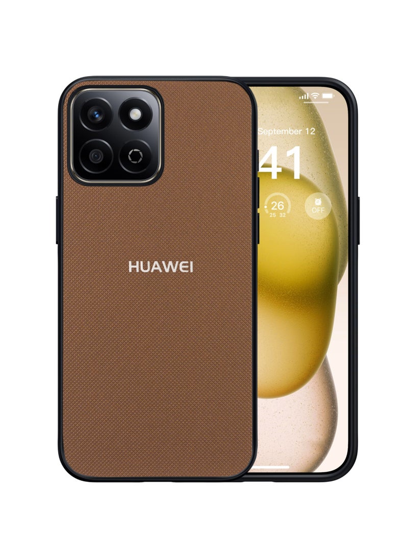 Compatible with Honor X7C Case Dual Layer Heavy Duty Cell Phone Protective Cover Shockproof Rugged with Non-Slip Textured - Brown