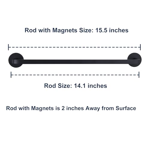JAZBREY 14 Inch Magnetic Towel Holder for Refrigerator, Heavy Duty Magnetic Towel Bar for Kitchen Dishwasher, Oven, Fridge, Washing Machine, Strong Magnet, Rustproof Aluminum, Black, Pack of 1 - Image 5