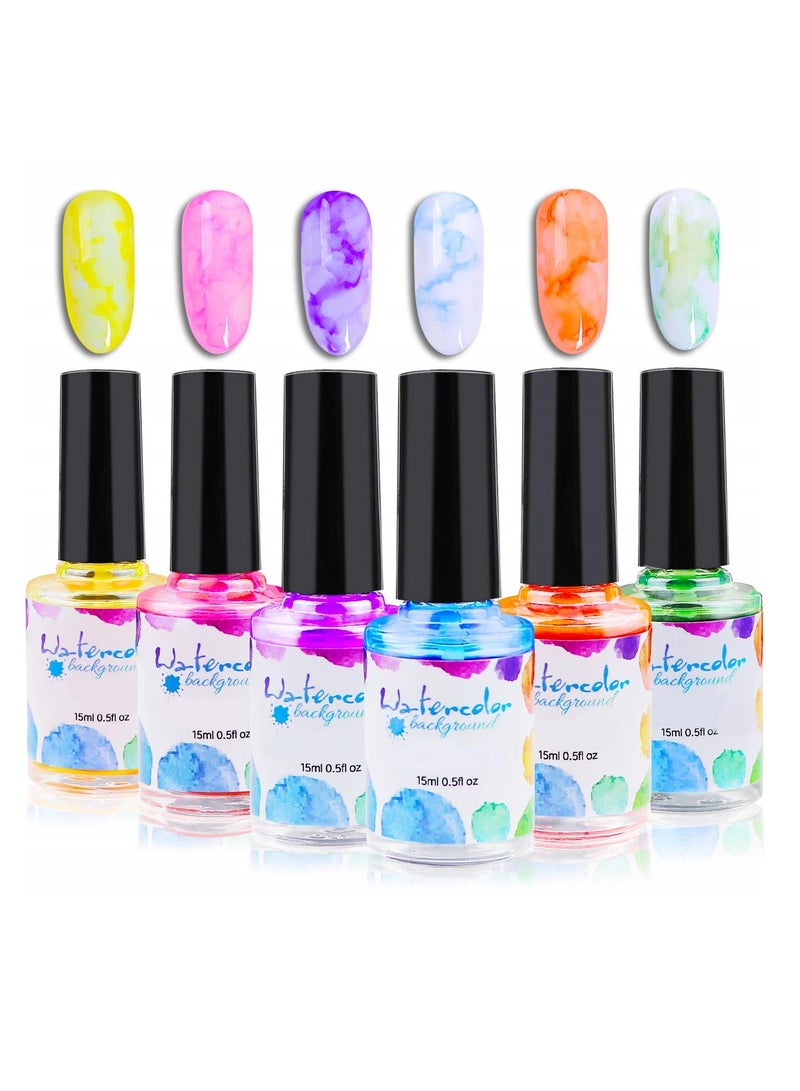 Watercolor Blossom Gel Nail Polish Set, Marble Gradient Nail Art for Women and Girls, Perfect for Creative Nail Designs - Image 1