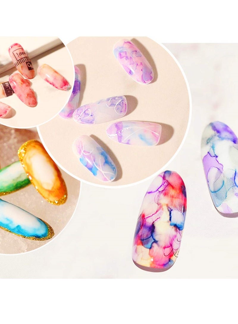 Watercolor Blossom Gel Nail Polish Set, Marble Gradient Nail Art for Women and Girls, Perfect for Creative Nail Designs - Image 2