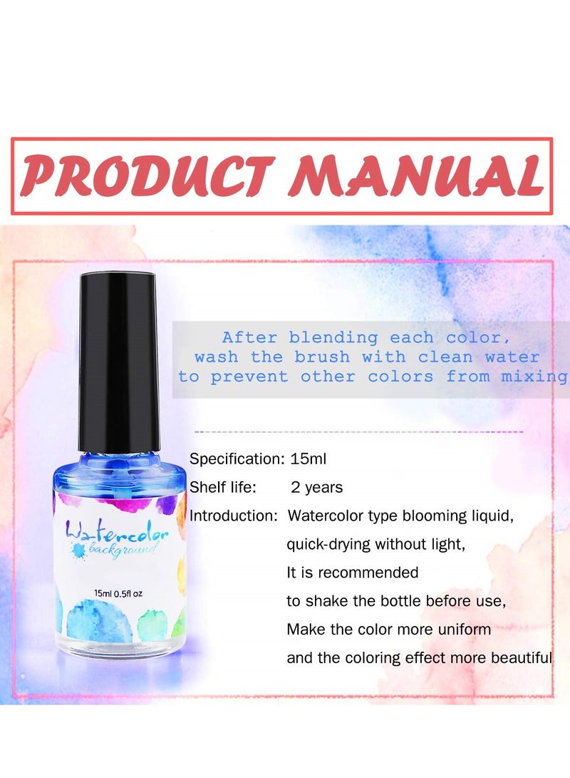 Watercolor Blossom Gel Nail Polish Set, Marble Gradient Nail Art for Women and Girls, Perfect for Creative Nail Designs - Image 4