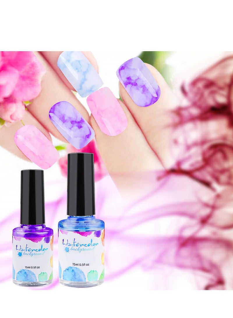 Watercolor Blossom Gel Nail Polish Set, Marble Gradient Nail Art for Women and Girls, Perfect for Creative Nail Designs - Image 5