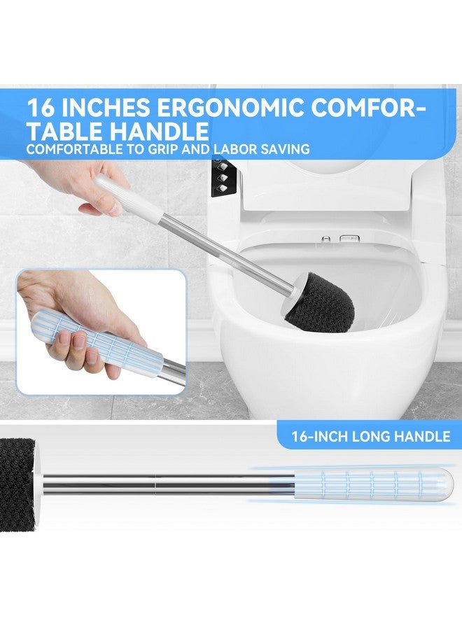 LOVLOY Toilet Brush, Toilet Brush and Holder with 304 Stainless Steel Handle, Space Saving Toilet Bowl Brush for Storage, Durable Bristles Toilet Scrubber for Bathroom Cleaning (1, White) - Image 4