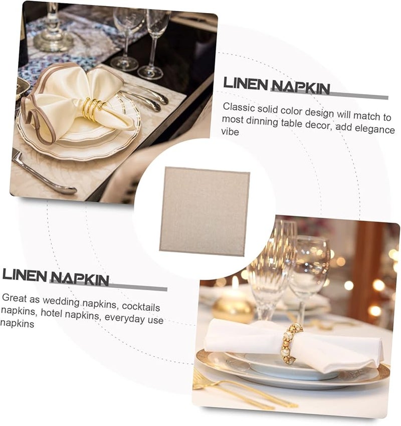 مجموعة مناديل الكتان الطبيعي قابلة للغسل لمناسبات الزفاف والعشاء وتزيين الفندق سهلة العناية - Image 5