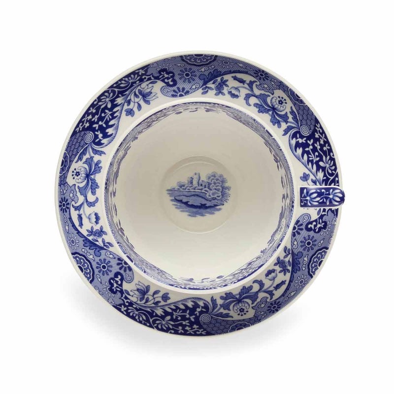 سبود Spode Portmeirion للمنزل والهدايا فنجان وصحن شاي إيطالي أزرق | سعة 20 أونصة | طقم شاي جامبو | كوب قهوة | كوب للشاي واللاتيه والإسبريسو والمشروبات الساخنة | أزرق وأبيض | آمنة للاستخدام في غسالة الأطباق - Image 3