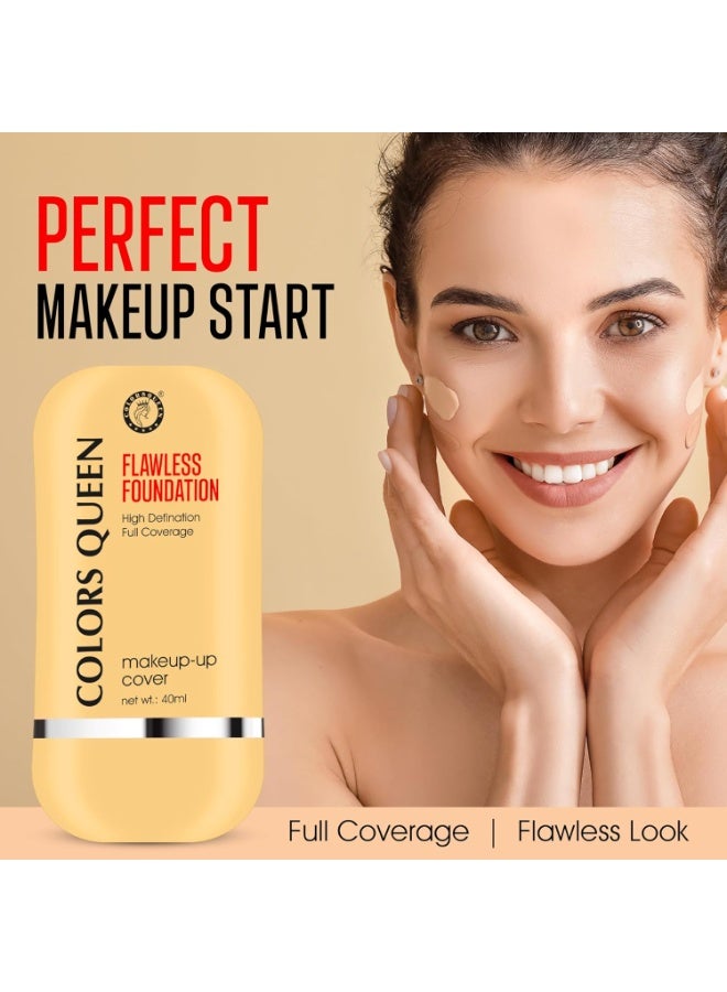 Colors Queen Flawless Makeup Cover Foundation – 06 Medium Beige, 40ml | Lightweight, Long Lasting Matte Foundation | Liquid Foundation for Face Makeup Enriched with Jojoba Seed Oil & Niacinamide - Image 4