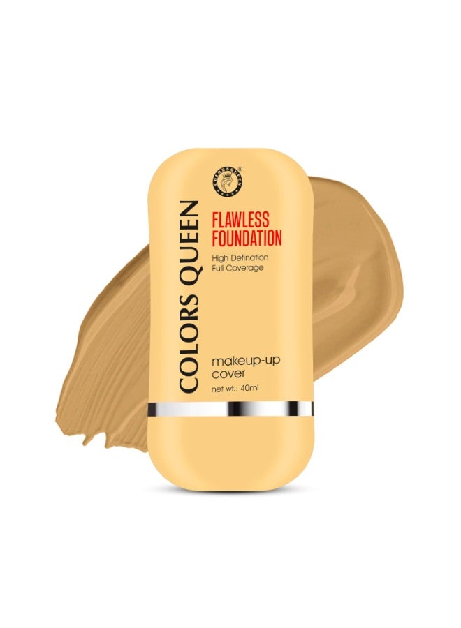 Colors Queen Flawless Makeup Cover Foundation – 06 Medium Beige, 40ml | Lightweight, Long Lasting Matte Foundation | Liquid Foundation for Face Makeup Enriched with Jojoba Seed Oil & Niacinamide - Image 1