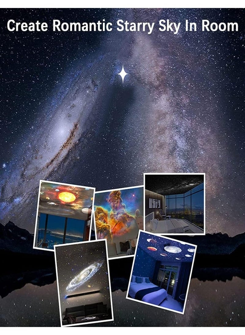 HASHONE جهاز عرض المجرة 12 في 1، جهاز عرض النجوم، ضوء ليلي مع النظام الشمسي، الأبراج، القمر، قبة فلكية LED دوارة 360 درجة، مناسب لغرفة النوم، المسرح المنزلي، ديكور للأطفال والكبار - Image 4