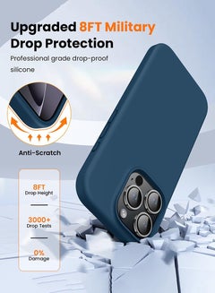 Theodor iPhone 16 Pro Max Blue Protective Slim Fit Case Liquid Silicone Cover with Full Body Protection Anti-Scratch Shockproof Case For iPhone - Harder you work Better you get  - Image 5