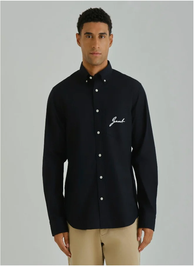 GANT Gant Ramadan Collection  Men's Black Graphic Shirt
