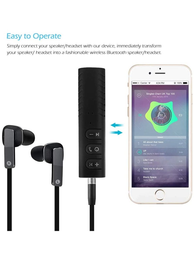 3.5mm jack Bluetooth Car Kit Hands free Music Audio Receiver Adapter Universal Auto AUX Kit - Image 4