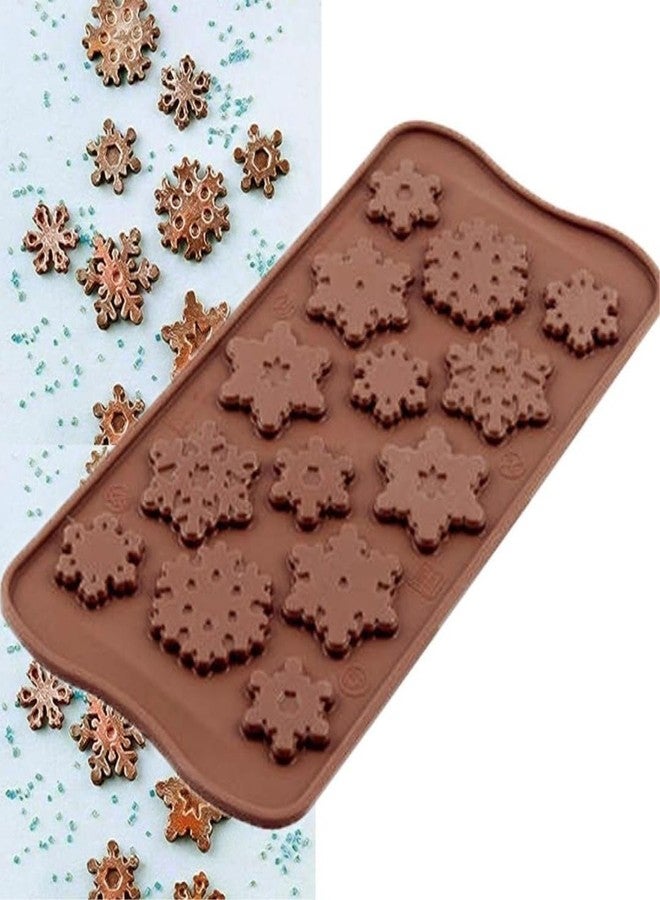 Skytail 14 Cavity Christmas Silicone Snowflake Chocolate Mold 3D Snowflake Shape for Chocolate Candy Xmas Cake Decoration Cupcake Topper Fondant Gummy Jelly Sugarcraft Gumpaste Clay Mold - Image 3