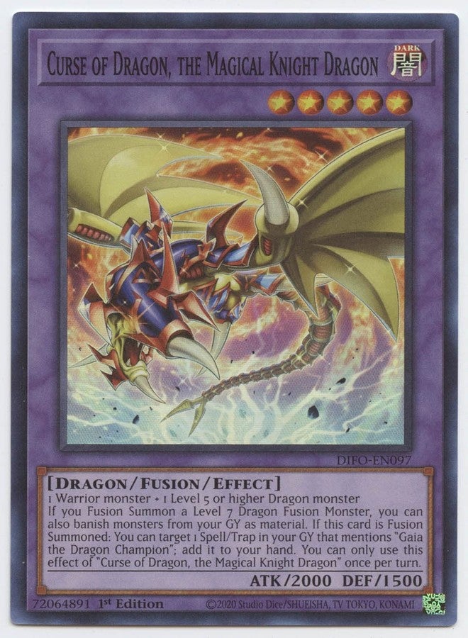 Curse of Dragon, The Magical Knight Dragon - DIFO-EN097 - Super Rare - 1st Edition