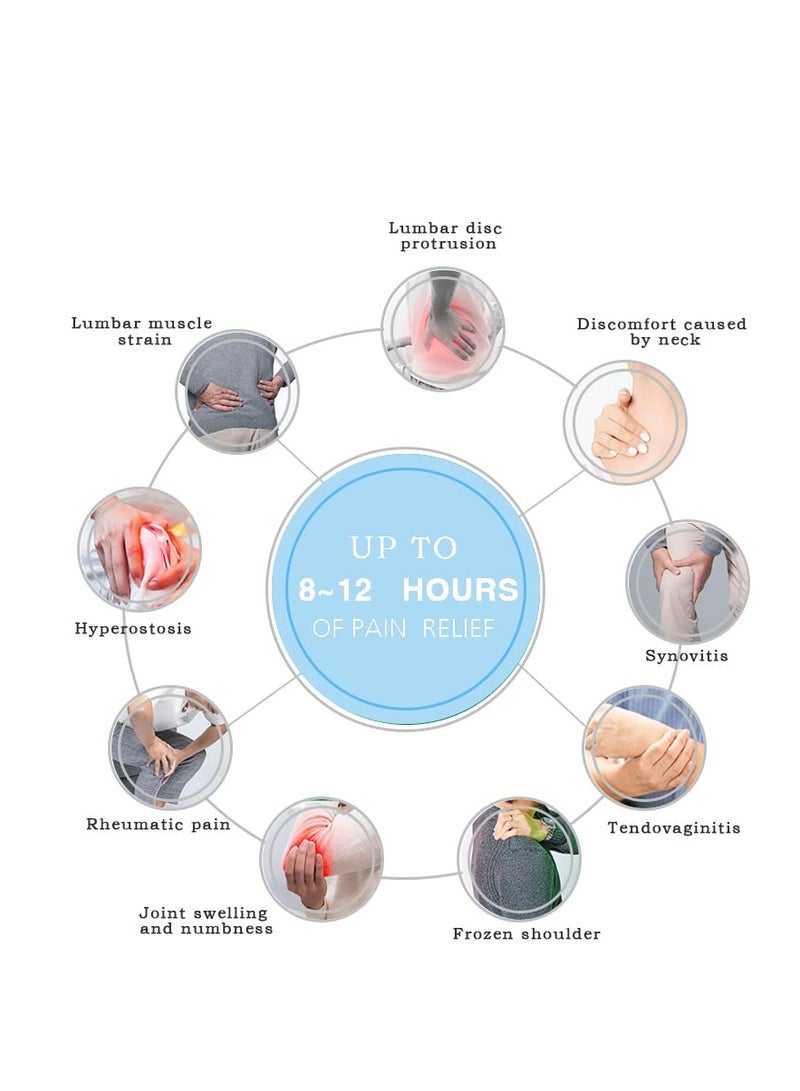 SYOSI 60Pcs Pain Relief Patch Plaster Pain Relieving Patch Natural Ingredients for Long Lasting Effect to 10 Hours Promote Blood Circulation Medicated Plaster for Knee Joint Muscle Pain - Image 5