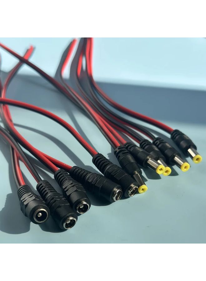 5 أزواج 2 1مم × 5 5مم محول كابل سلك مقبس دبوس طاقة تيار مستمر لكاميرات المراقبة - Image 2